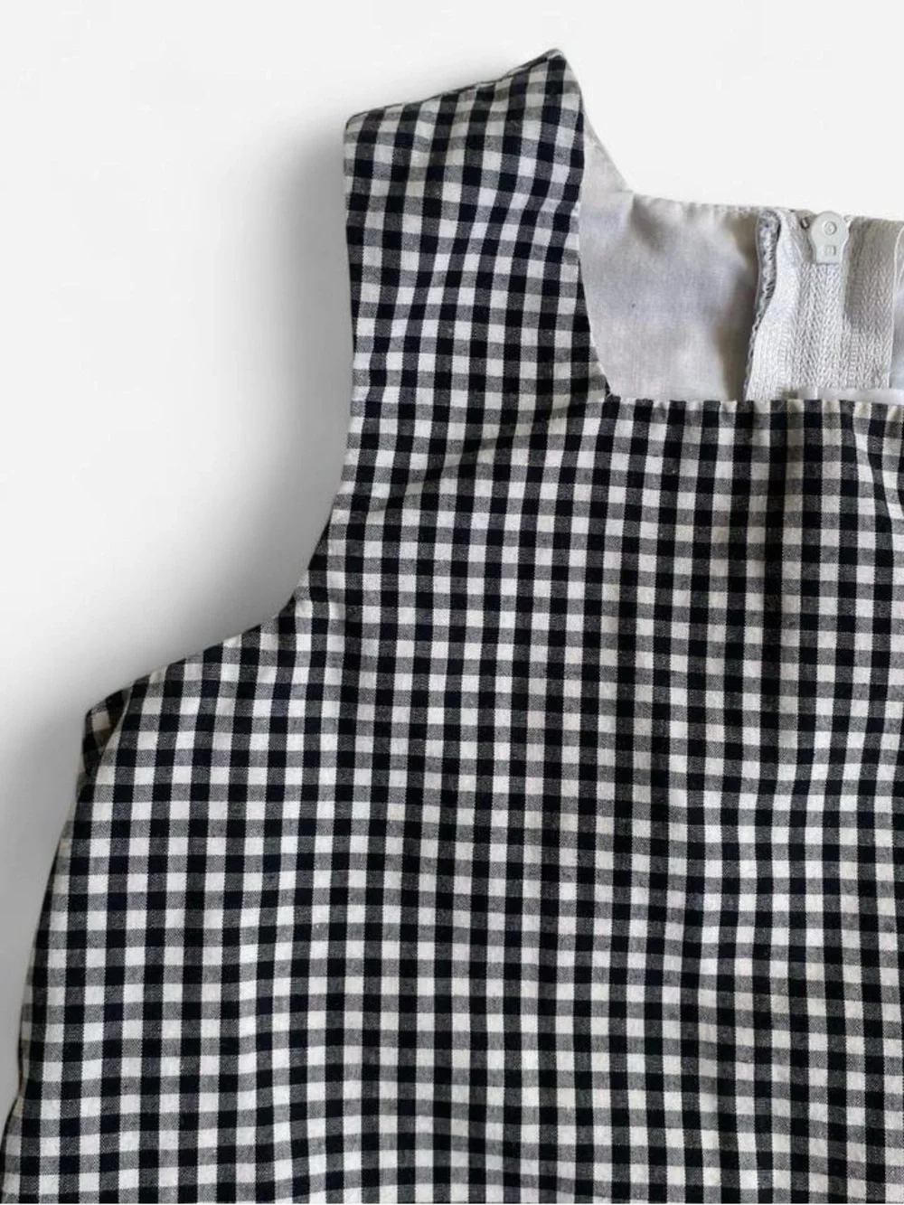 Y2k girls black & white plaid floral ladybug dress